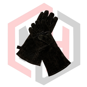 Guantes Resistentes al Calor de Cuero Negro, Guantes de Cuero Resistentes al Fuego para Soldadores, Sin Silicona, Sin Polvo, 14 Pulgadas - Product Image 3