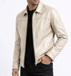 Premium <b>Purple</b> Winter Genuine Leather Waterproof Shell Jacket Men Zip-Up Collared Slim Fit Breathable Streetwear Outerwear 6XL - Product Image 3
