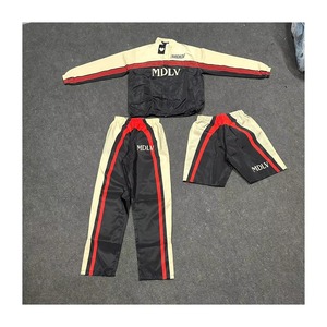 MDLV Men's Sporty Tracksuit <b>Set</b> Color Blocking <b>Knitted</b> Eco-friendly 100% Cotton Hooded Jacket Pants Shorts Quick Dry Winter Wear - Product Image 2