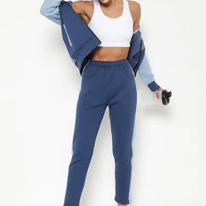 Combinaison de sport à manches longues pour femmes, survêtement ample en molleton 100% coton, idéal pour la course et le fitness en hiver, pour filles - Product Image 5