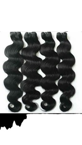 Extensions de cheveux indiens 100% naturels non traités vierges noirs Remy doux pour femmes, mèches brutes alignées sur les cuticules, double trame, naturelles, fabriquées à la machine - Product Image 5