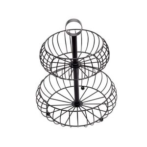 Corbeille à fruits en métal d'inspiration vintage pour la présentation sur le comptoir de cuisine, avec un look traditionnel et un cadre métallique robuste - Product Image 2