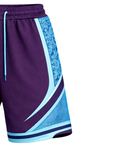 Shorts de basketball pour hommes bleu violet, séchage rapide, respirants, pour entraînement sportif, gym, course à pied, taille élastique, athlétiques, personnalisables - Product Image 3