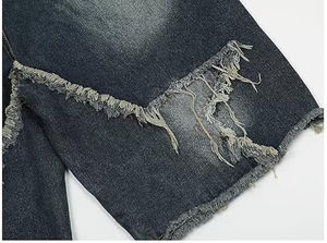 Pantalones cortos de mezclilla para hombre, con doble rodilla, efecto desgastado por el sol, 100% algodón, con relieve, de fabricante de mezclilla. - Product Image 4