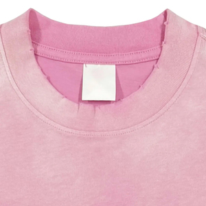 T-shirt rose délavé de haute qualité pour homme, style vintage, effet délavé par pulvérisation, coupe lourde, épaules tombantes, streetwear, t-shirt vierge, vente en gros - Product Image 6