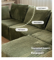 Modernes Stoff-L-förmiges Ecksofa mit Weichen Kissen Platzsparend Komprimierte Verpackung für Wohnzimmer
