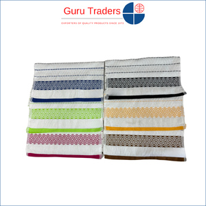 Serviettes de cuisine rectangulaires réutilisables et lavables en polycoton jacquard avec bordure décorative, fabriquées en Inde - Product Image 3