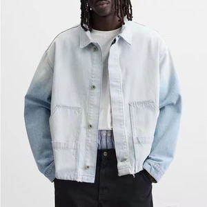 Wholesale Custom Label <b>Lightweight</b> Denim <b>Jacket</b> 100% Cotton Washed Jean <b>Jacket</b> Patch Pockets Oversized Denim <b>Jacket</b> - Product Image 1