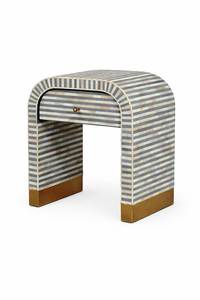 Elegant Bone Inlay Side <b>Drawer</b> <b>Storage</b> Cabinet Handmade Wooden Decorative Furniture With Artisan Pattern - Product Image 2