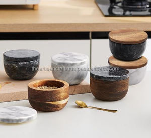 Elegante caja de sal de mármol negro con tapa, accesorio de cocina duradero, elegante y funcional, perfecto para mesa de Artisan Craft - Product Image 6