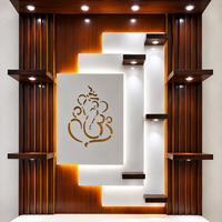 Nouvelle vision, mobilier de maison moderne et minimaliste en bois, de taille personnalisée, pour temple/pooja mandir, salon, avec éclairage LED