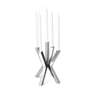 Decorative Silver <b>Iron</b> <b>5</b> Arm Candle Holder Luxury Candelabra for Wedding Venue Decoration Restaurant Hotel and Home At Best Rate - Product Image 4
