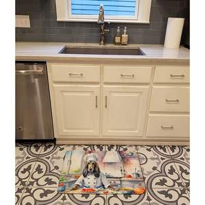 Afghan Hound the Chef Memory Foam <b>Kitchen</b> Mat Machine <b>Washable</b> Anti-Fatigue Cushion Comfort Bath <b>Rug</b> - Product Image 2