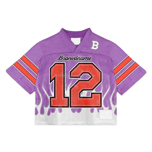 Camiseta Deportiva Unisex Retro de Fútbol Americano, Estilo Holgado, Transpirable, Ligera, con Protección Antibacteriana Frontal - Product Image 1
