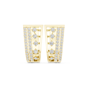 14K White Gold Round Lab-Grown Diamond Drop Earrings for Women Office Wear Earring New Grown Diamond - Product Image 1