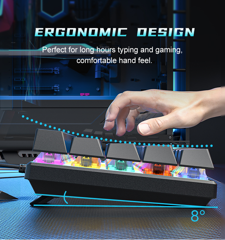 LIBER×GeekField_BuddyMat_MILKAHKI ZIFRIEND BD61S 61KEYS Mechanical Keyboard with RGB Backlight