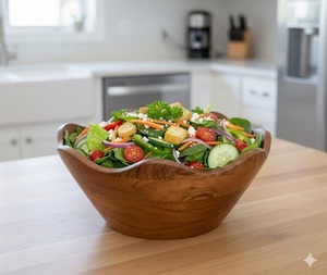 Tazón para Ensalada de Resina y Madera con Tapa, Tazón para Servir Hecho a Mano, Diseño/Color/Tamaño Personalizables - Product Image 2