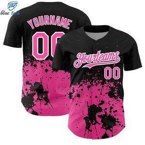 ผู้จัดจำหน่ายเสื้อเบสบอลขายส่ง ให้บริการชุดทีมแบบกำหนดเองที่ระบายอากาศได้ดี แห้งเร็ว สำหรับผู้เล่นผู้ใหญ่ แขนสั้น พิมพ์ลาย - Product Image 5