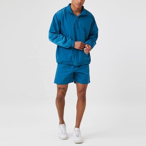 Solid Color Streetwear Lightweight Breathable Custom Design Hooded Printed Windbreaker Tracksuits - Product Image 6