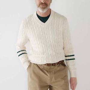 Men's <b>Cricket</b> Sweater V-neck <b>Full</b> Sleeve Pullover Tops Winter Waterproof Windproof Breathable Quick Dry Wool/Polyester Regular - Product Image 5