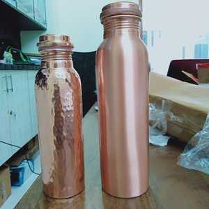 Handmade Eco-Friendly Durable Pure <b>Copper</b> Embossed Water Bottle Lid Portable Custom Logo GUNVANTI Brand Rajasthan Origin - Product Image 3