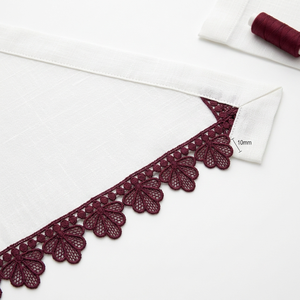 Dentelle Guipure GPO Géométrique Bordeaux 15mm, Prête à l'emploi, Lot de 20 Mètres, Emballage Fantaisie, Écologique, pour Bordures de Robes de Mariée et Couture - Product Image 3