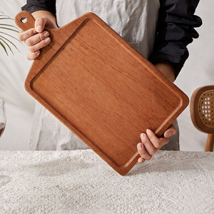 เขียงไม้กระถินณรงค์พรีเมียมพร้อมหูจับ ถาดไม้เนื้อแข็งธรรมชาติสำหรับขนมปังและชีส ภาชนะครัวรักษ์โลกสำหรับร้านอาหาร - Product Image 6