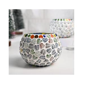 Handcrafted Mosaic <b>Glass</b> Candle Holder Decorative Tea <b>Light</b> Votive Bowls for Home Decor - Product Image 1