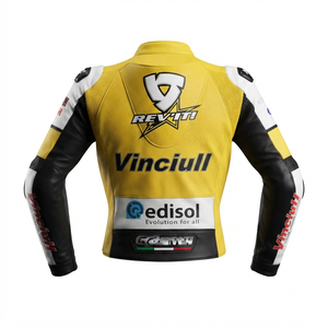 Men’s Cowhide Leather <b>Racing</b> <b>Jacket</b>/Chaqueta MotoCP Style CE Level 2 Armor Motorcycle Track Riding Protective Gear CE - Product Image 2