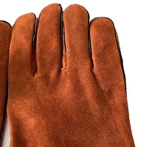 Gants de sécurité en cuir industriels, 14 pouces de long, manchette droite, résistants à la chaleur, résistants à l'abrasion, texture lisse pour une protection maximale - Product Image 5