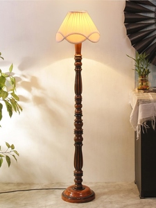 Lámpara de pie vintage de algodón color crudo, 54 pulgadas de altura, venta al por mayor, fabricante de lámparas de pie con base de madera personalizada, OEM ODM - Product Image 5