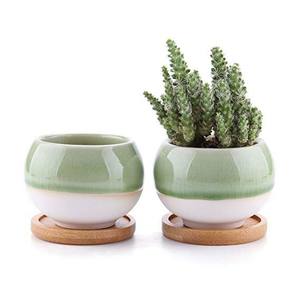 Pot de fleurs en céramique bleu sarcelle brillant, design rond et lisse, support durable pour plantes succulentes d'intérieur, élément décoratif moderne et élégant pour la maison - Product Image 3