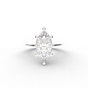 Wholesale Marquise Shape Lab Grown <b>Diamond</b> Ring Simple 9kt Yellow / White / Rose Gold Design - Product Image 1