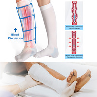 Bas anti-embolie et antithrombique professionnels médicaux 13-18 mmHg blancs, hauteur genou, pour patients souffrant de varices