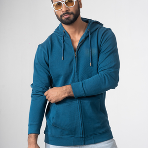 <b>Classic</b> Zipper-Up <b>Hoodie</b> <b>Men</b> Fleece 100% Cotton Soft Knit Lined Warm Comfort Fit Drawstring Hood Ribbed Cuffs <b>Grey</b> color <b>hoodie</b> - Product Image 6