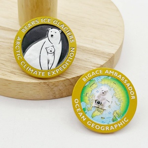 Pin de Solapa de Oso Polar con Impresión 3D en Metal, Logotipo Personalizado al por Mayor, Insignia de Animal con Broche <span class=keywords><strong>Elux</strong></span>, Botón para Abrigo, Broche, Recuerdo, Regalo - Product Image 1