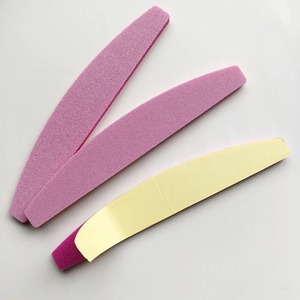 Lima de uñas desechable rosa de esponja EMERY, 100 granos, lavable, de doble cara, autoadhesiva, pulidor recto para el cuidado de las uñas - Product Image 1