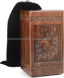 Urne funéraire en bois artisanale pour cendres d'adultes, urnes funéraires de haute qualité pour enterrement. - Product Image 1