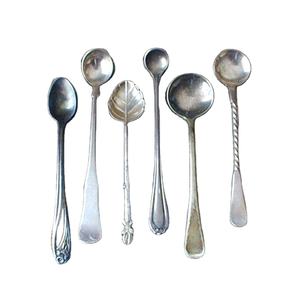 Juego de cuchara y tenedor de servidor de ensalada con mango de diseño increíble de Metal plateado antiguo de acero inoxidable - Product Image 1