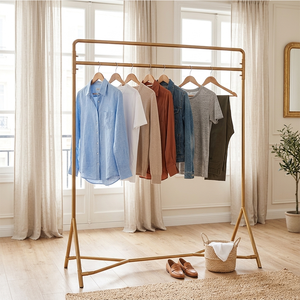 Expositor de ropa plegable premium Bros Display, soporte metálico resistente para ropa, estante independiente de varios niveles, unidad de exhibición para minoristas. - Product Image 3