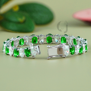 8.92CT Oval Cut Lab Grown Diamond Tennis <b>Bracelet</b> 14K White Gold VVS G-Color IGI Certified Luxury Fine Jewelry for Women - Product Image 4