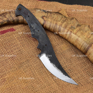 Cuchillo de hoja fija personalizado, acero de alto carbono, punta caída, filo recto, cuchillo de camping, material para mango DIY, venta al por mayor UA - Product Image 2