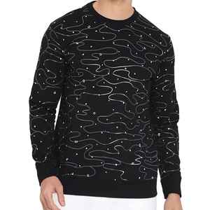 Sweat-shirt en molleton à imprimé croix gothique pour homme, col rond, tricoté en polyester, coupe classique, style hiver, écologique, respirant - Product Image 1