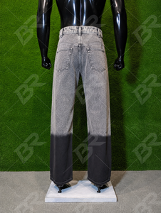 Jeans de Hombre de Pierna Ancha en Algodón Lavado Gris Claro, Estilo Vintage, Casual, Holgado, para Calle, Color Sólido, Verano-Otoño, OEM - Product Image 3