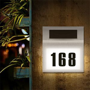 Insegna Luminosa a LED ad Energia Solare per Indirizzo Casa e Numero Civico, Lampada per Porta, Targa Illuminata con Indirizzo - Product Image 1