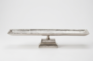 Bandeja Rectangular Plateada de Metal Pesado con Textura Fundida para Servir, Utensilio de Cocina y Mesa, Artículo en Stock - Product Image 2