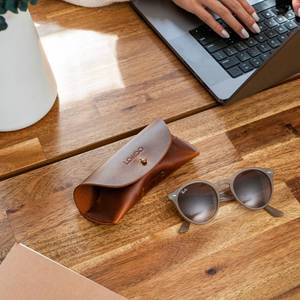 Luxury Classic Lightweight Genuine Leather <b>Glasses</b> Pouch Scratch Resistant Professional B2B Supply LGC-0046 - Product Image 6
