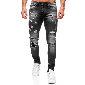 Pantalon en jean pour homme, coupe classique, tissu extensible en coton respirant, durable, décontracté, à porter tous les jours, pantalon de mode pour toutes les saisons - Product Image 5