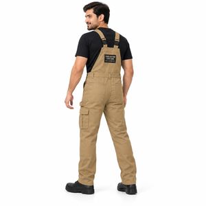 <span class=keywords><strong>Pantaloni</strong></span> <span class=keywords><strong>Cargo</strong></span> da <span class=keywords><strong>Uomo</strong></span> alla Moda, Gamba Larga Regolare, Stile Hip-hop con Tasche, 100% Cotone Tinto in Capo, Leggeri a Vita Alta - Product Image 3