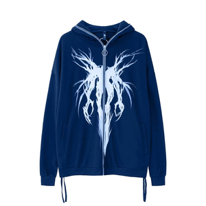 Nouveaux sweats à capuche DLS Streetwear Acid Wash, impression DTG personnalisée, fermeture éclair, strass, sweat à capuche graphique pour homme, 100% coton, poids lourd - Product Image 3
